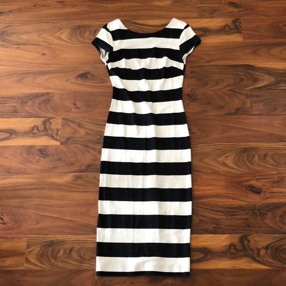 Zara Dresses & Skirts - Zara black and white stripe midi dress